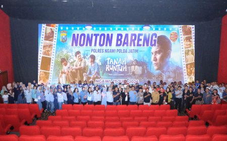 Nobar Film "Tanah Runtuh", Polres Ngawi Perkuat Semangat Kebangsaan dan Sinergitas Bersama Masyarakat